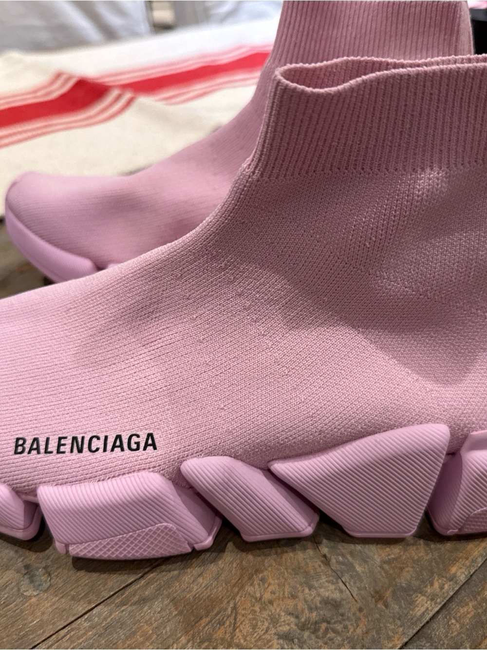 Balenciaga Pink Sock-Style Knit Sneakers
